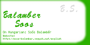 balamber soos business card