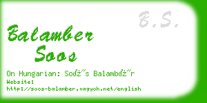 balamber soos business card